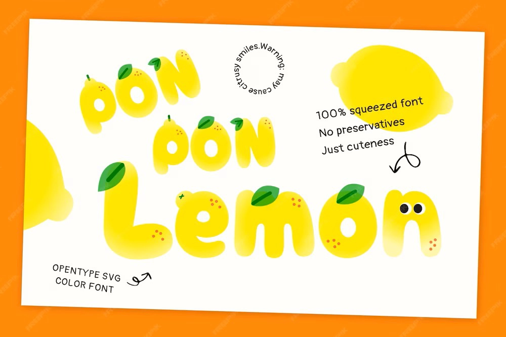 Pon pon Lemon Color font