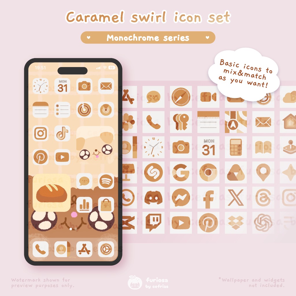 Caramel Swirl Icon Set