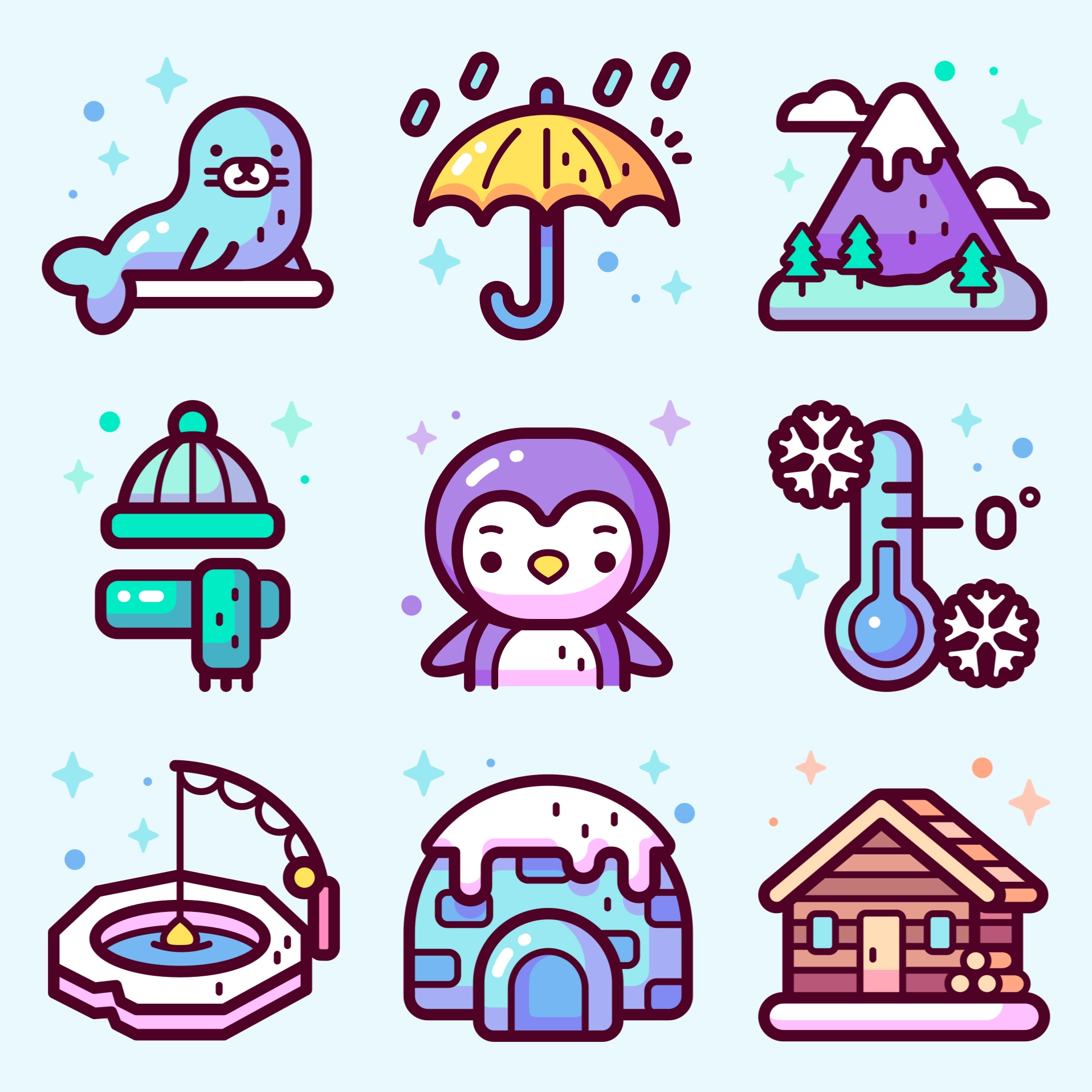 special candy winter icons pack